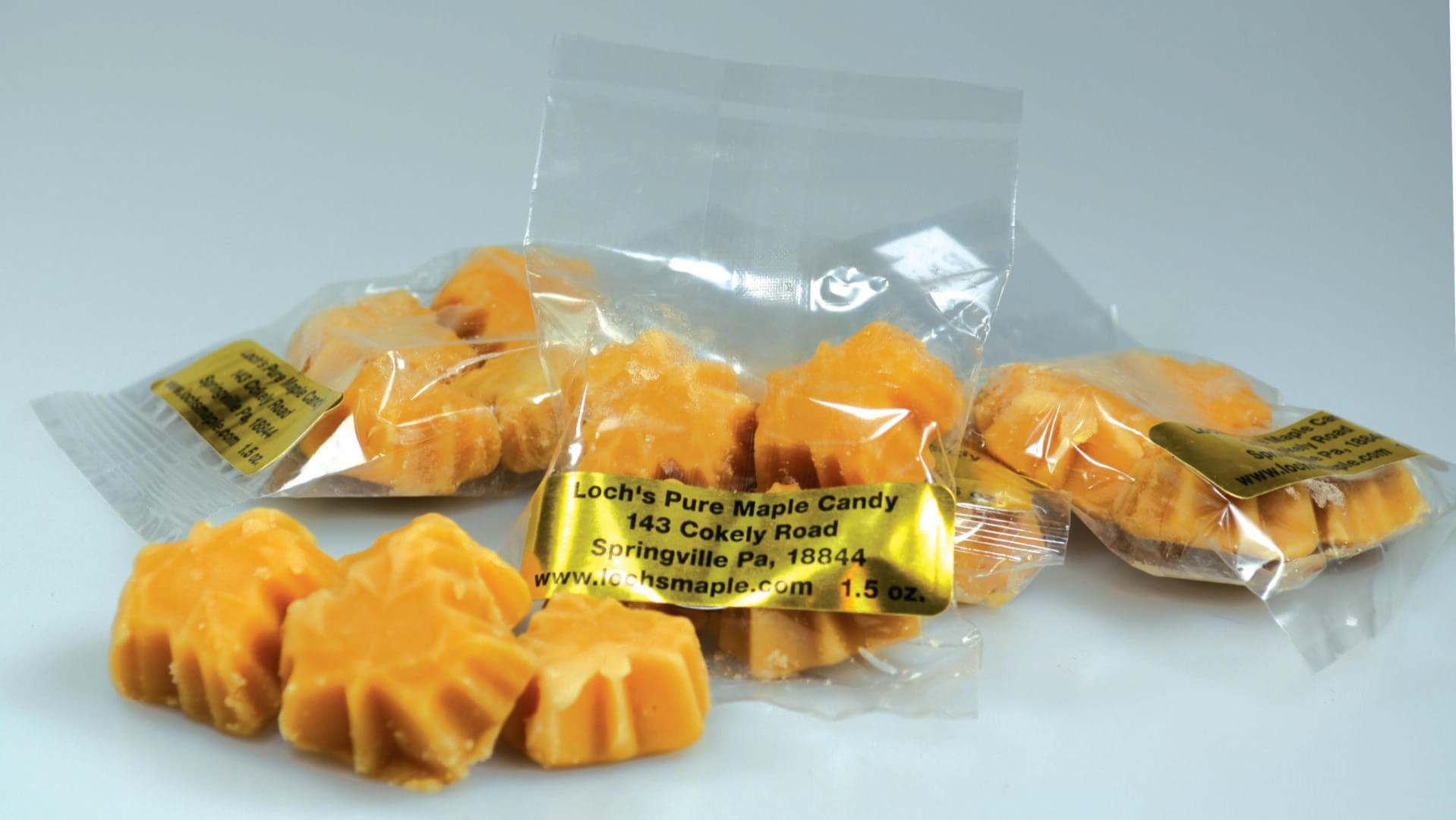 Maple Candy Made from Maple Syrup in Packets